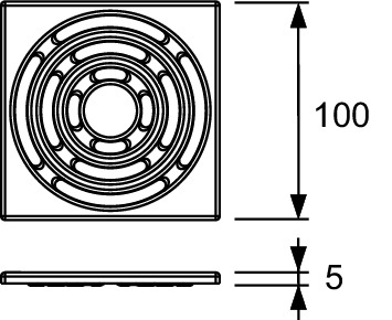 TECE 3665002 TECEdrainpoint S Декоративная решетка, нержавеющая сталь, 100х100 мм