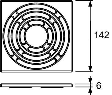 TECE 3665003 TECEdrainpoint S Декоративная решетка, нержавеющая сталь, 150х150 мм