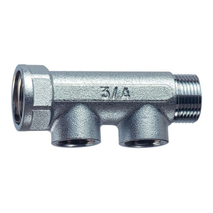 FAR FK 3450 1  Коллектор 1" ВР-НР с 2 отводами 1/2" ВР (межосевое 36