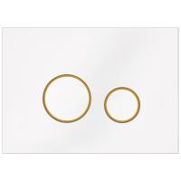 KK-POL 350/PPB/046-00-06(SPP/046/0/K) Vitrum Grande V4 Orbis Стеклянная панель смыва для инсталляции, цвет стекло белое/золото матовый