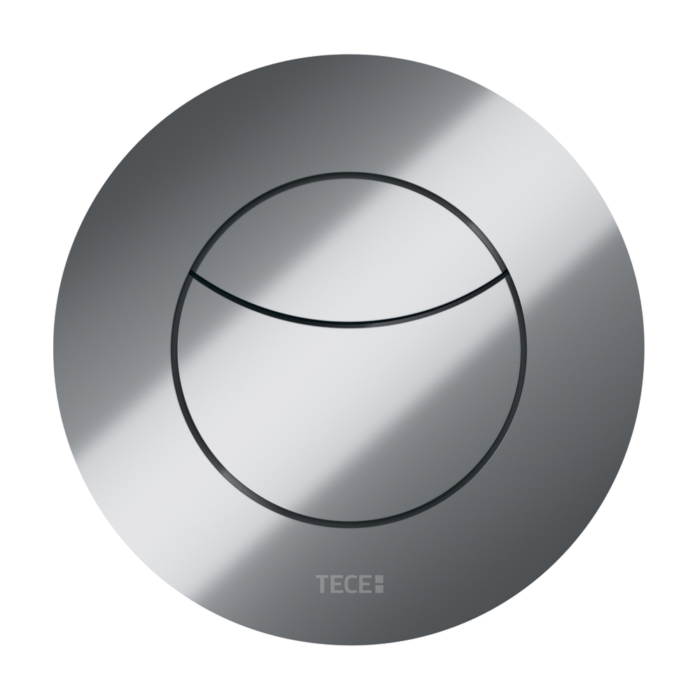 TECE 9240982 TECEflushpoint Пневматическая дистанционная пластиковая панель смыва унитаза для двойной системы смыва, круглая, хром глянцевый