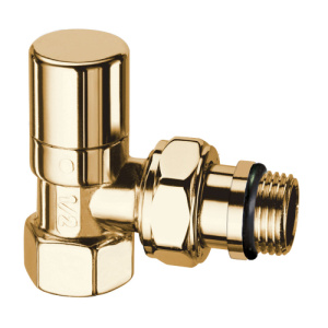 Вентиль запорный угловой для стальных труб 1/2"ВР (золото)