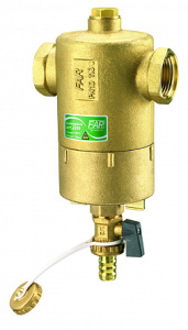 Сепаратор шлама (дешламатор) 3/4", с магнитом, со сливным краном, верхнее отверстие 1/2" FAR