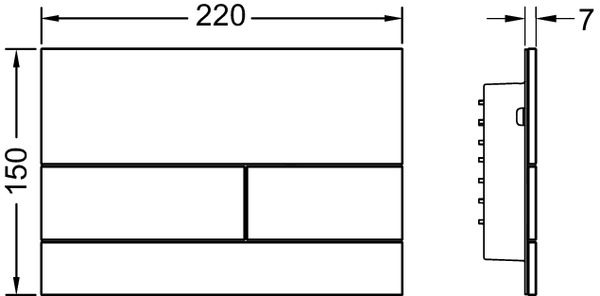 TECE 9240834 TECEsquare II Металлическая панель смыва унитаза II для системы с двойным смывом, цвет белый матовый