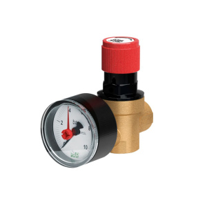 FAR FA 2010 121260  Клапан предохранительный 1/2", ВР, с манометром, 6 бар