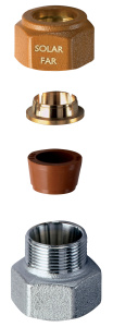Фитинг SOLARFAR 3/4", ВР, с концовкой для стальных и медных труб ф22 мм FAR