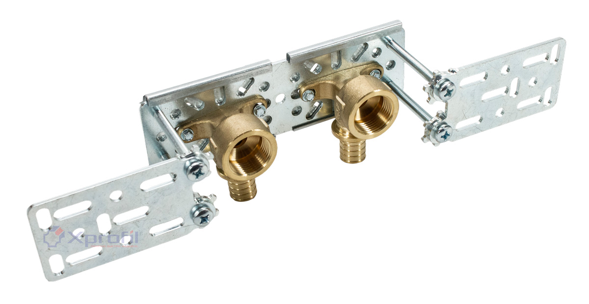 ХОМмет ХМ90909992 Xprofil Регулируемая по глубине планка для монтажа 2 водорозеток, сталь