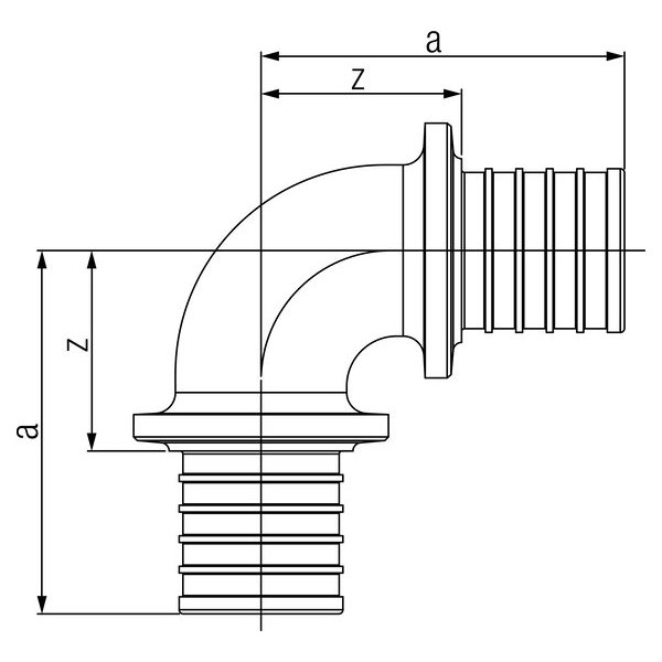 РЕХАУ 14563081001 RAUTITAN RX+ Угольник 90°, 63, бронза