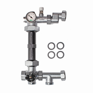 Узел для напольного отопления, 1", с термосмесителем +18…+55 ﹾС, под насос 130 мм FAR