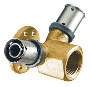 Пресс-тройник трехосный, 120 гр., 16х2-1/2"(ВР), для арт.7477, латунь, без покрытия FAR