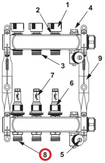 TECE 77990071 TECEfloor Ниппель подающей линии, евроконус 3/4"