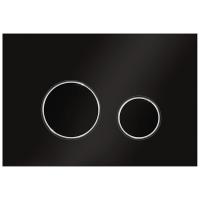 KK-POL 350/PPC/140-00-A0(SPP/146/0/K) M11 V1 Пластиковая панель смыва для инсталляции, цвет черный матовый/хром