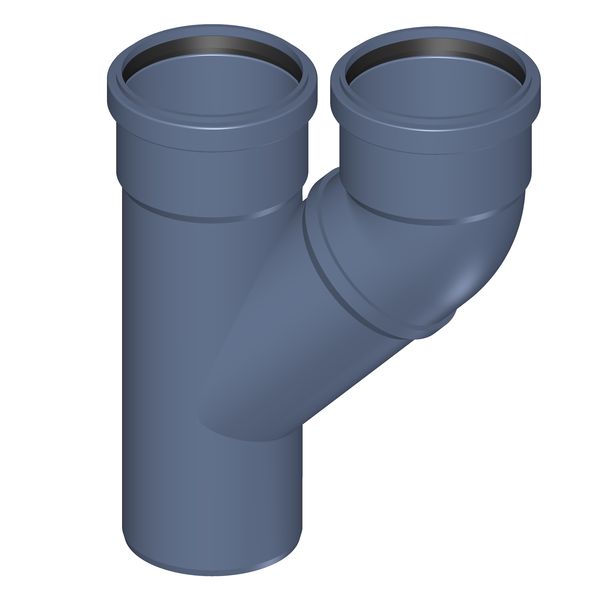 POLOPLAST P2828 POLO-KAL NG Тройник с параллельными входами PKPA DN90/90, , с предустановленными уплотнительными кольцами, синий