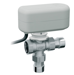 Кран шаровой 3-х ход., 4,2 куб.м/ч,  1/2" ВР-американки, с приводом арт.3070 (40сек, 220В)