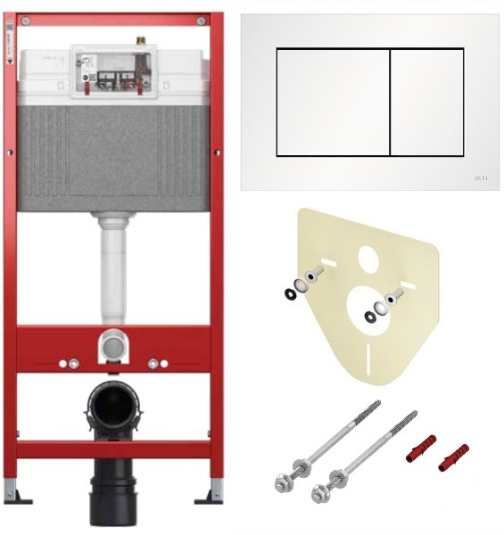 TECE K447417 TECEbase BASE 2.0 Комплект инсталляции 4 в 1 с панелью смыва ТЕСЕnow, цвет белый матовый, для установки подвесного унитаза