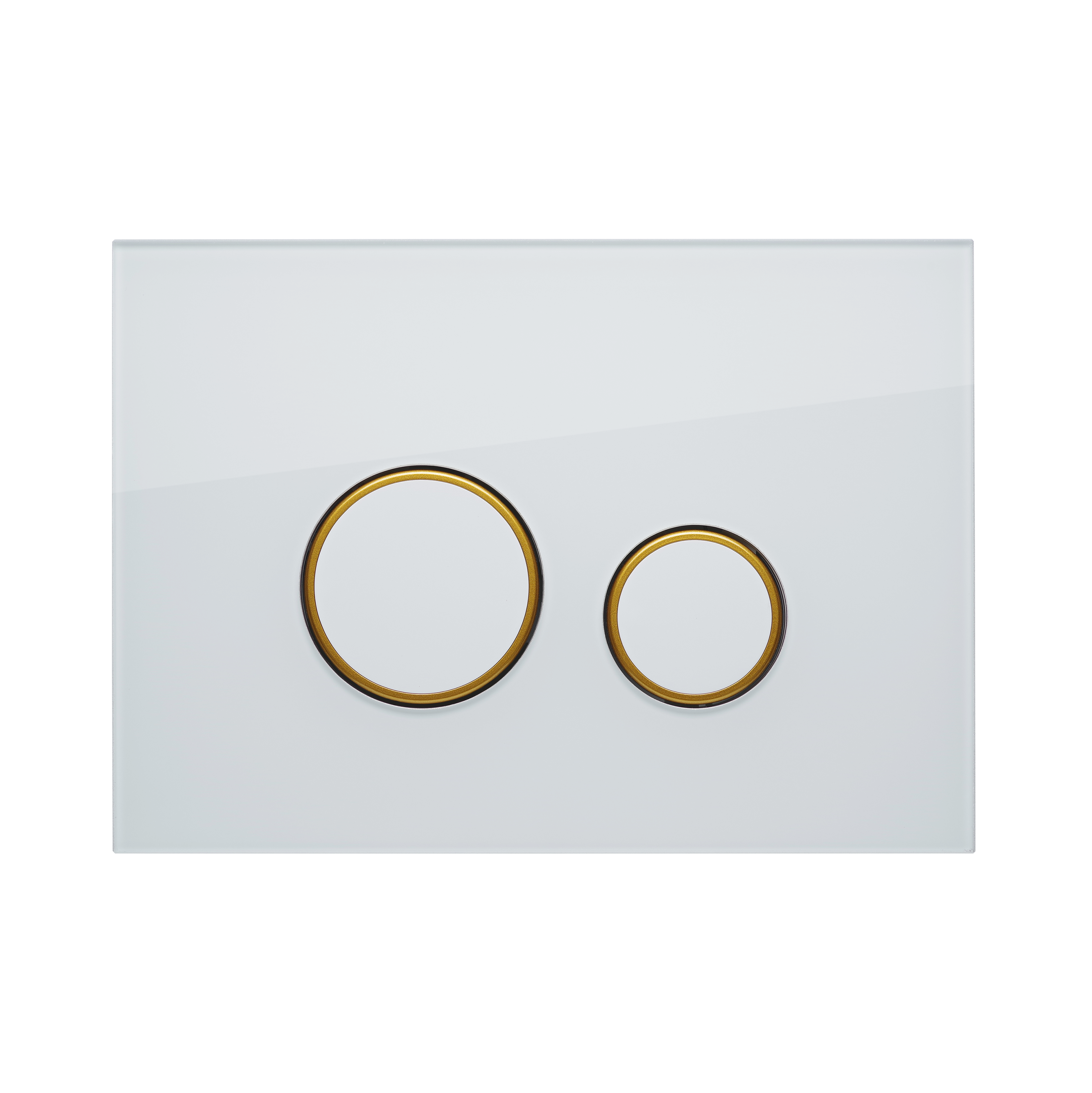 KK-POL 350/PPB/045-00-05(SPP/045/0/K) Vitrum Grande V3 Orbis Стеклянная панель смыва для инсталляции, цвет стекло белое/золото глянец