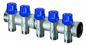 FAR FK 3913 C105  Коллектор терморегулирующий 1" с 5 отв. М24х19