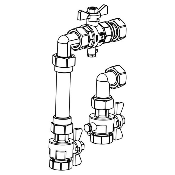 РЕХАУ 12197571001 RAUTHERM S Комплект для установки теплосчетчика, вертикальный,