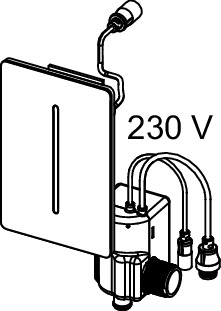 TECE 9242043 TECEfilo-Solid Электронная панель смыва писсуара, питание от сети 230 В, материал металл, цвет панели черный матовый