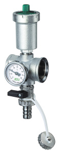 FAR FK 3438 34  Узел 3/4", ВР, с автоматическим воздухоотводчиком, термометром 0-80 ﹾС и сливным краном, хромированный (аналоги FK 3435, FK 3442)