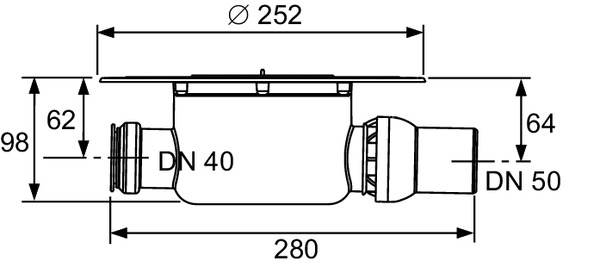 TECE 3601500 TECEdrainpoint S Сифон DN 50, стандартный, с универсальным фланцем  Seal System