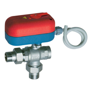 Кран шаровой 3-х ход., 1'1/4НР-ВР с сервоприводом  код 3011 (24В,180 сек.)