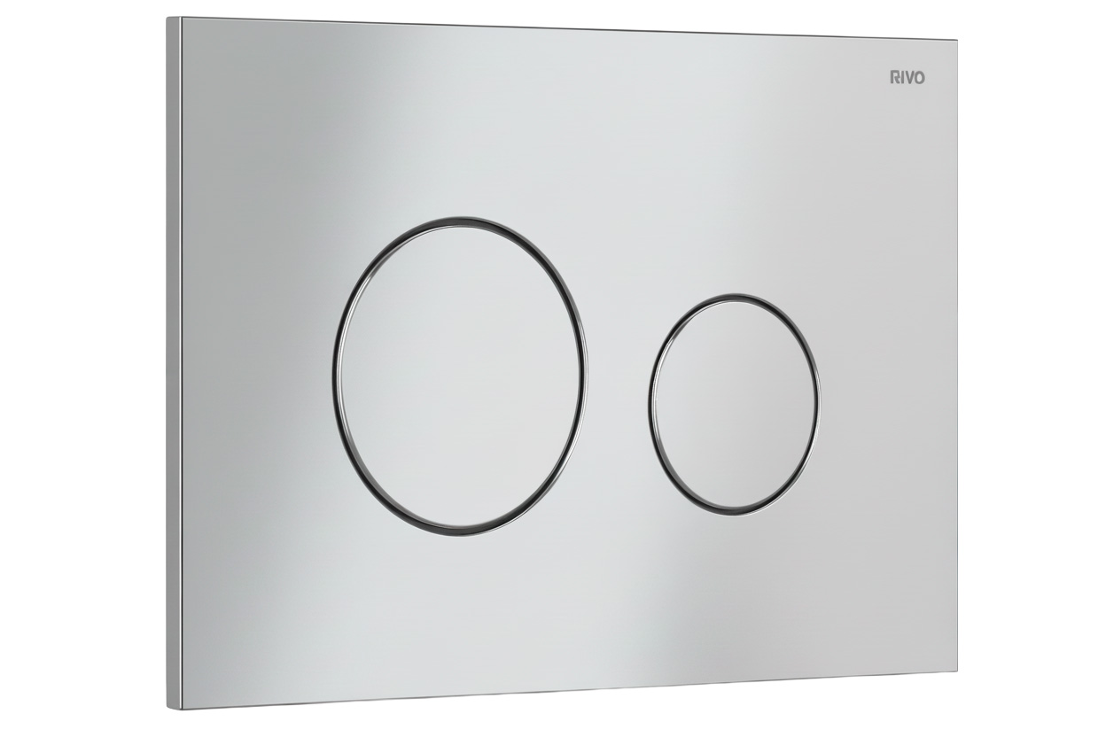 RIVO 303002 Touch Neo Пластиковая панель смыва унитаза для системы двойного смыва, хром глянцевый