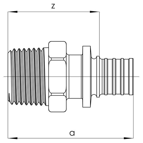 РЕХАУ 11389721001 RAUTITAN Переходник из нерж. стали с наружной резьбой 40 - R 1 1/4, нержавеющая сталь