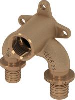 TECE 708607 TECEflex Тройник угловой редукционный с настенным креплением TECEflex, закругленный, с низким падением давления, бронза/кремнистая бронза TECEflex 20 x Rp 1/2" x 16, бронза