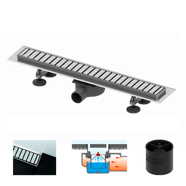 TECE 15100079 TECElinus Комплект для монтажа дренажного канала с декоративной решеткой "straight", длина 700 мм