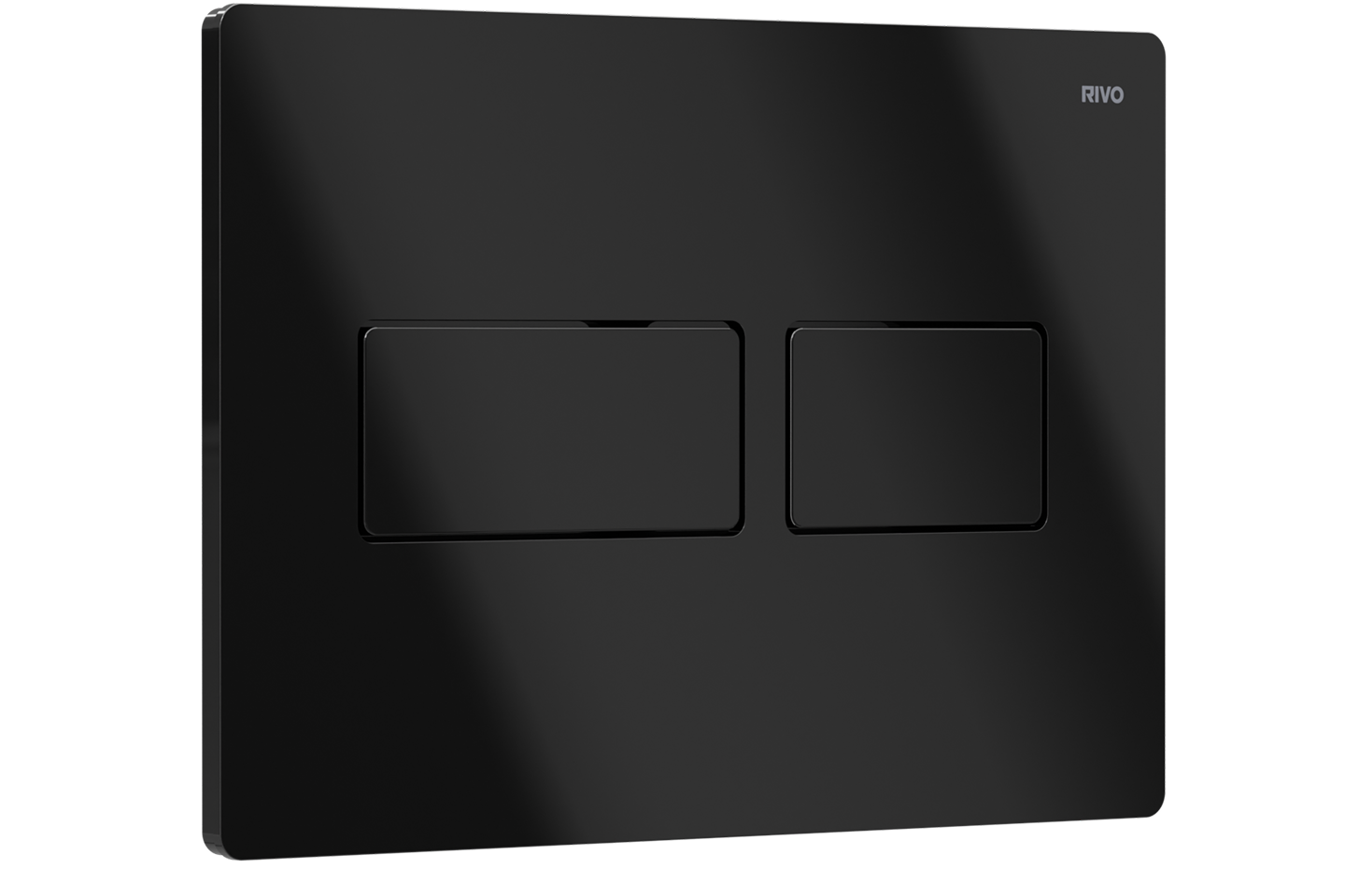 RIVO 301006 Touch LUX Металлическая панель смыва унитаза для системы двойного смыва, черный глянцевый