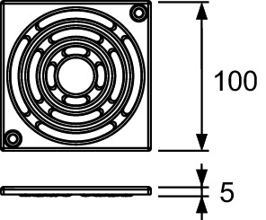 TECE 3665000 TECEdrainpoint S Решетка с фиксаторами, хром, 100х100 мм