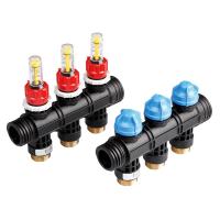 TECE 77390030 TECEfloor Коллектор пластиковый  для поверхностного отопления с индикатором потока, 3 контура