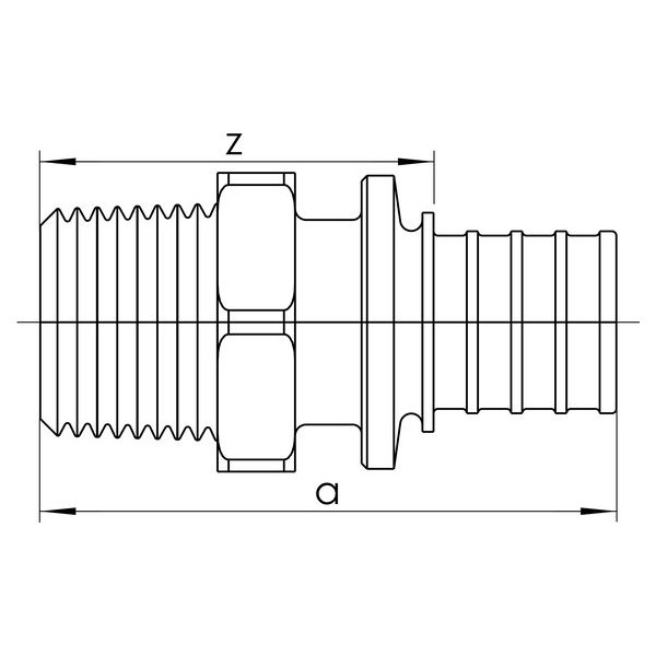 РЕХАУ 12685701001 RAUTHERM S Переходник с наруж. резьбой 20-R1/2, оцинкованная латунь