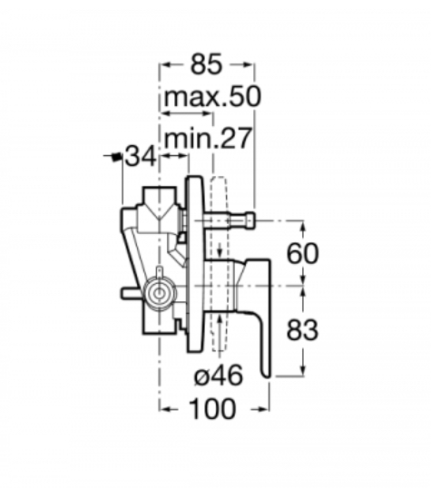 ROCA 5A0A09C00 L20  Смеситель для ванны-душа скрытого монтажа, хром глянцевый