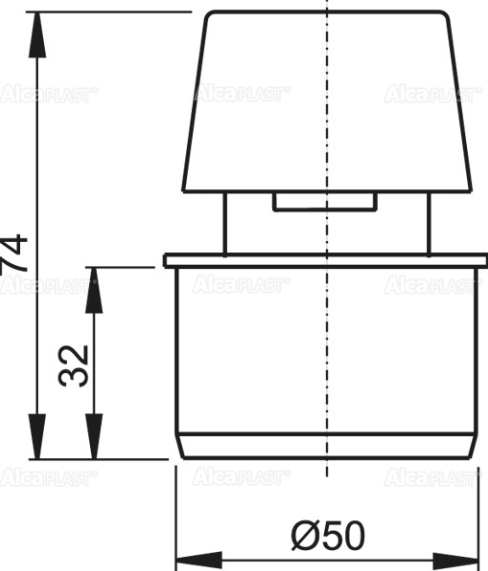 ALCAPLAST APH50 Вентиляционный клапан DN50