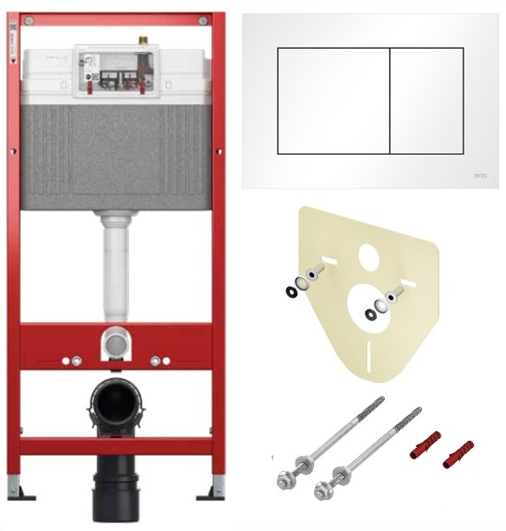 TECE K447400 TECEbase BASE 2.0 Комплект инсталляции 4 в 1 с панелью смыва ТЕСЕnow, цвет белый, для установки подвесного унитаза