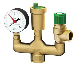 Группа безопасности котла 1", ВР, в комплекте: манометр, предохрнительный клапан, автоматический воздухоотводчик FAR