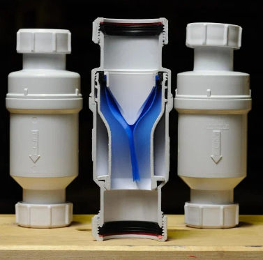 McALPINE MRNRV50-PB Самозакрывающийся сливной клапан вертикальный (сухой затвор), вход 1 1/2" ВР НГ, выход компрессионный Ду50