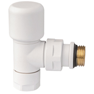 Вентиль термостатический угловой 1/2"гайка М24х19, бел.матов.