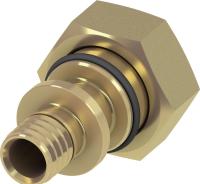 TECE 763616 TECEflex Соединение прямое с накидной гайкой TECEflex, Евроконус, 16 х 3/4", латунь