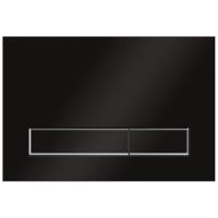 KK-POL 350/PPC/090-00-00(SPP/091/0.1/K) M08 V1 Пластиковая панель смыва для инсталляции, цвет черный матовый/хром глянец