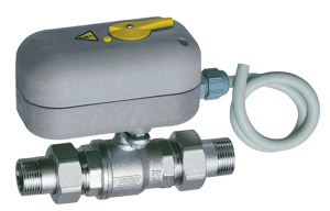 Кран шаровой 2-х ход., 1/2", НР-НР, зонный, 24 В, 8 сек, с ручной деблокировкой FAR