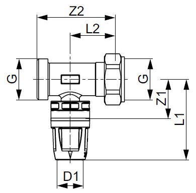 TECE 8730015 TECElogo Сегмент коллектора с накидной гайкой 16 х  3/4"