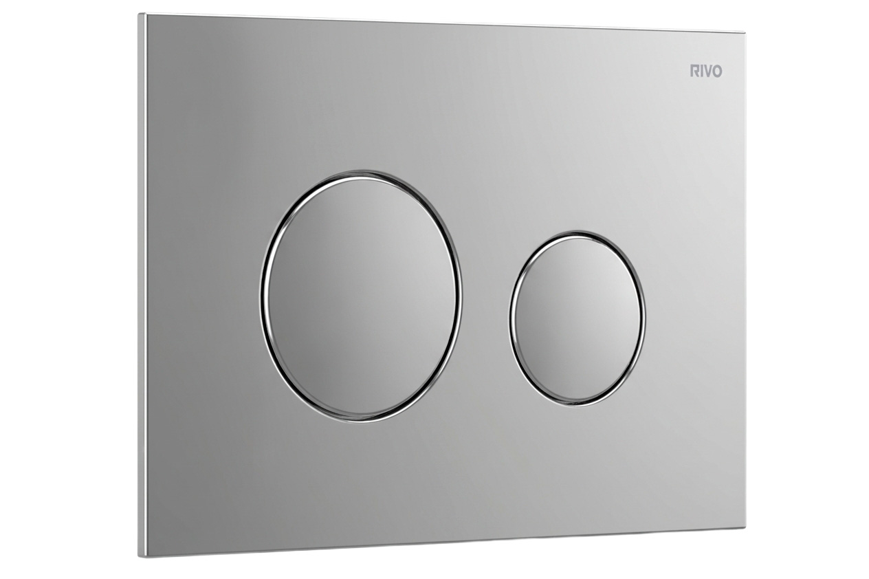 RIVO 303001 Touch Neo Пластиковая панель смыва унитаза для системы двойного смыва, хром матовый