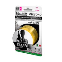 PIPAL CHEMICALS 201250003 Лента универсальная для оперативного ремонта течи, 25,4 мм*3 м*0,5 мм, желтый QS® Mr.Bond® SMART