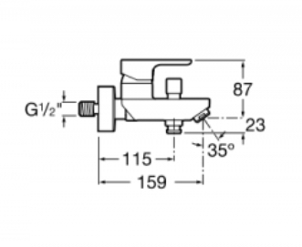 ROCA 5A0209C0M  L20  Смеситель для ванны-душа, хром глянцевый