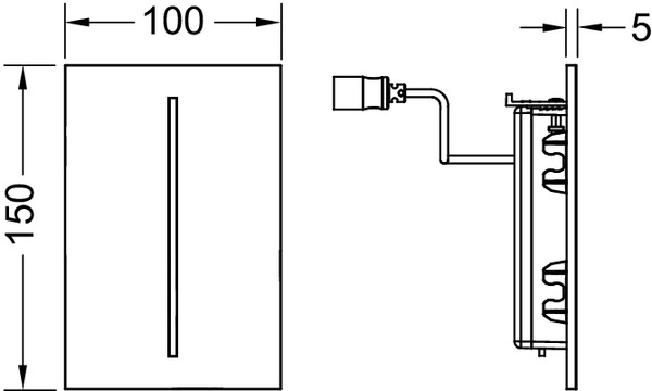 TECE 9820535 TECEfilo Лицевая панель, пластик, хром глянцевый