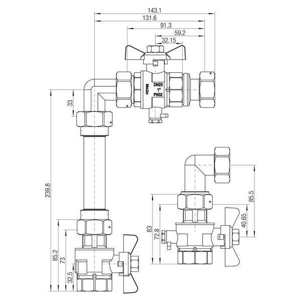 РЕХАУ 12197571001 RAUTHERM S Комплект для установки теплосчетчика, вертикальный,