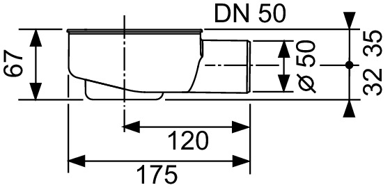 TECE 650000 TECEdrainline Сифон «заниженный» DN 50 боковой слив